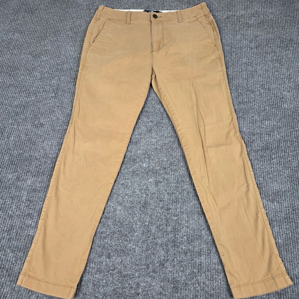 Hollister Mens Skinny Chino Pants Tan Khaki Epic Flex Stretch 34x32 26614